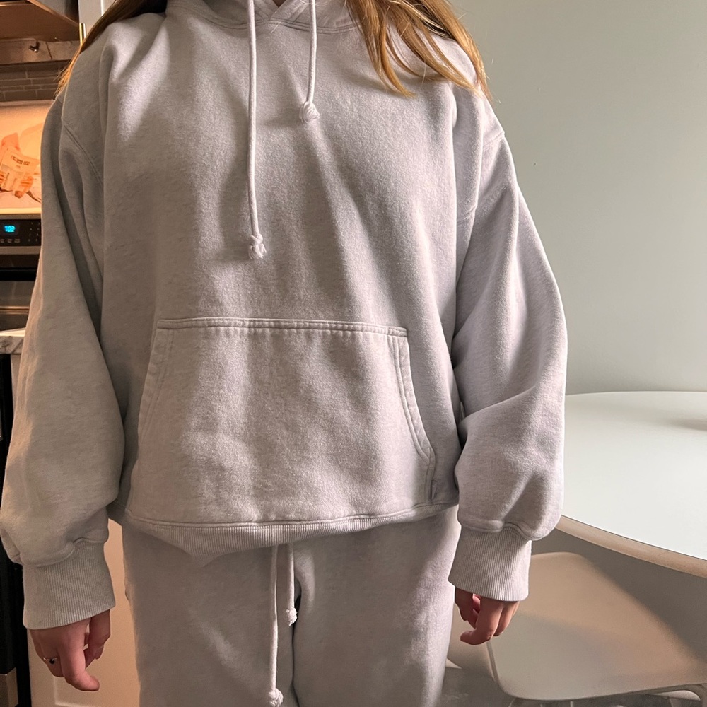 TNA Light Gray Fleece Hoodie